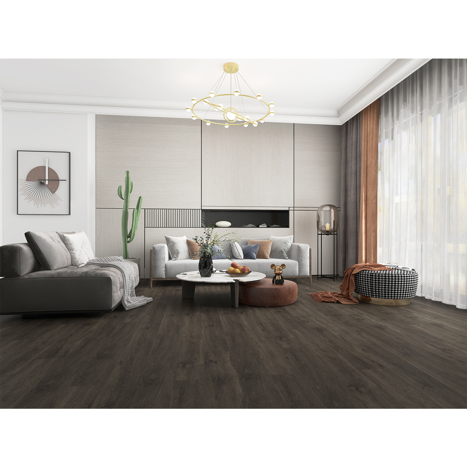 Floorest - 6MM (1.5MM Pad) - 1011 (NEW) - Penthouse Brown - 23.68 SF / Box Vinyl Click
